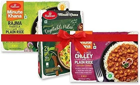 Haldirams Haldirams Ready to Eat 375 g Choley with Rice Combo (2 Pcs Choley Rice/2 Pcs Rajma Rice & 2 Pcs Veg Pulao)